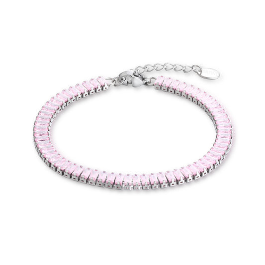 Bracciale Tennis baguette rosa