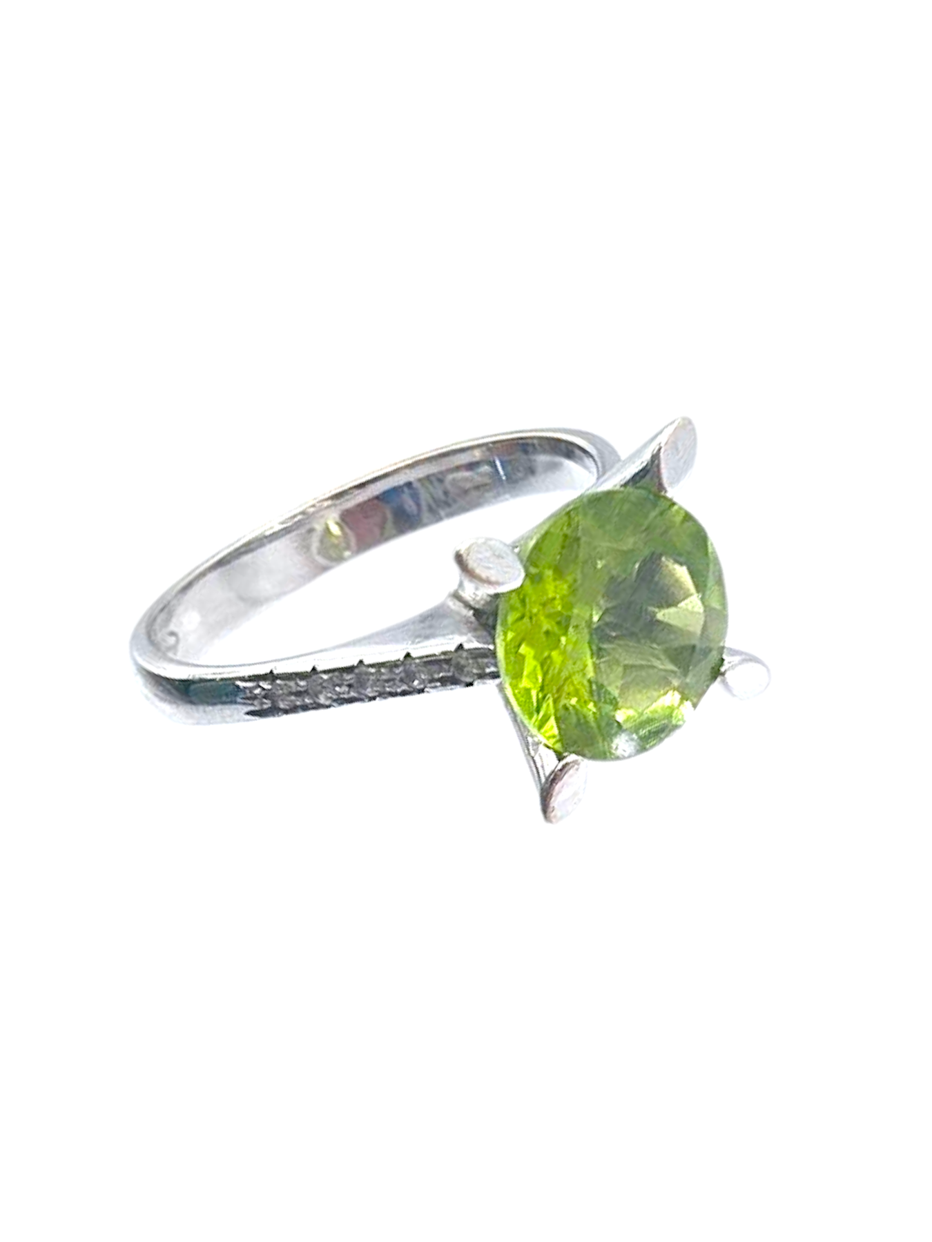 Anello Peridoto e Diamanti Oro 750/1000