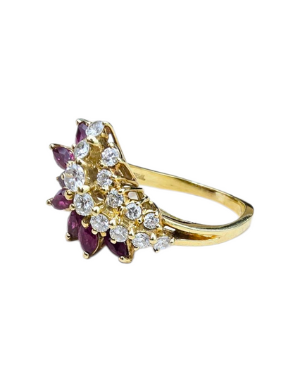 Anello Diamanti e Rubini Oro 750/1000