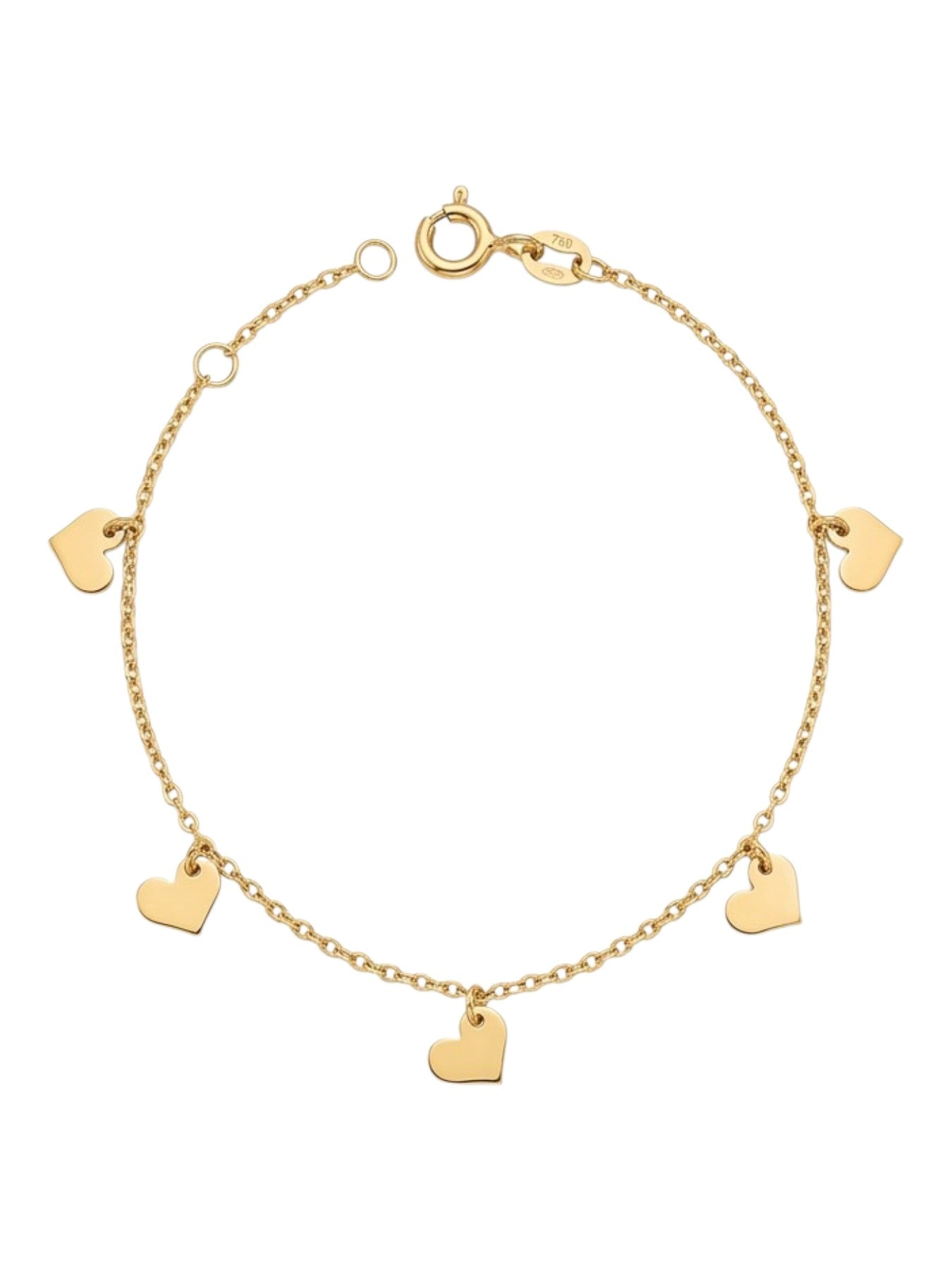 Bracciale Charm Cuori Donna Oro 750/1000