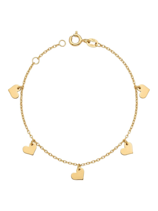 Bracciale Charm Cuori Donna Oro 750/1000