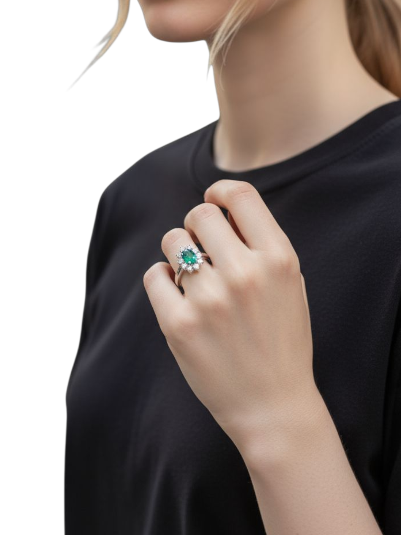 Anello Smeraldo Donna 750/1000