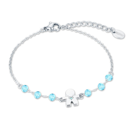 Bracciale con bimbo e 6 cristalli