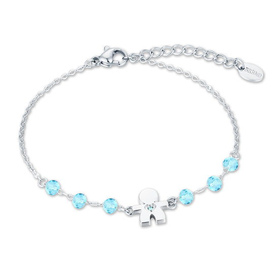 Bracciale con bimbo e 6 cristalli