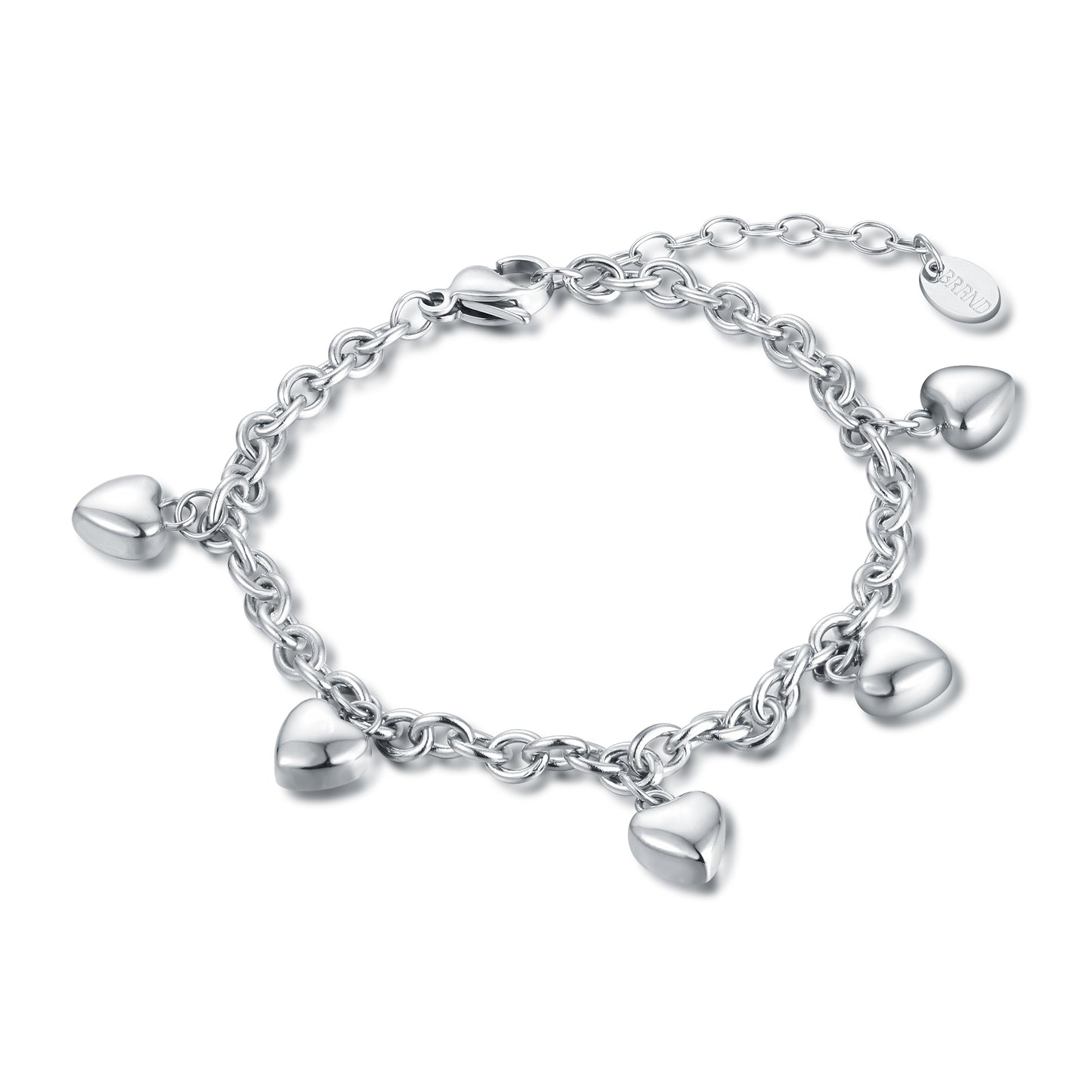 Bracciale 5 cuori pendenti