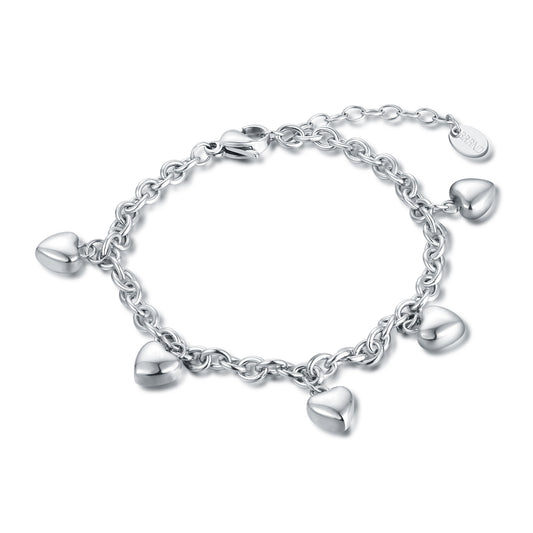 Bracciale 5 cuori pendenti