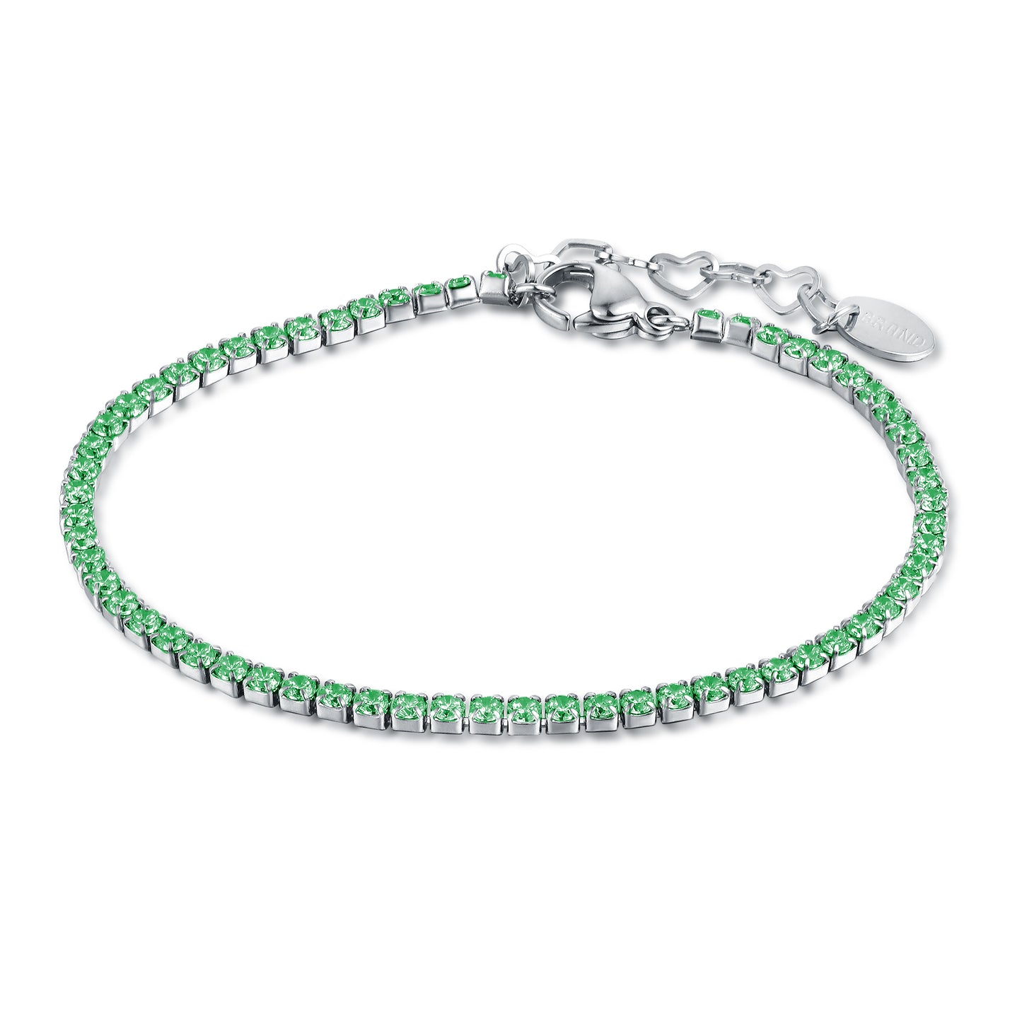 Bracciale Tennis verde 2 mm