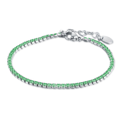 Bracciale Tennis verde 2 mm
