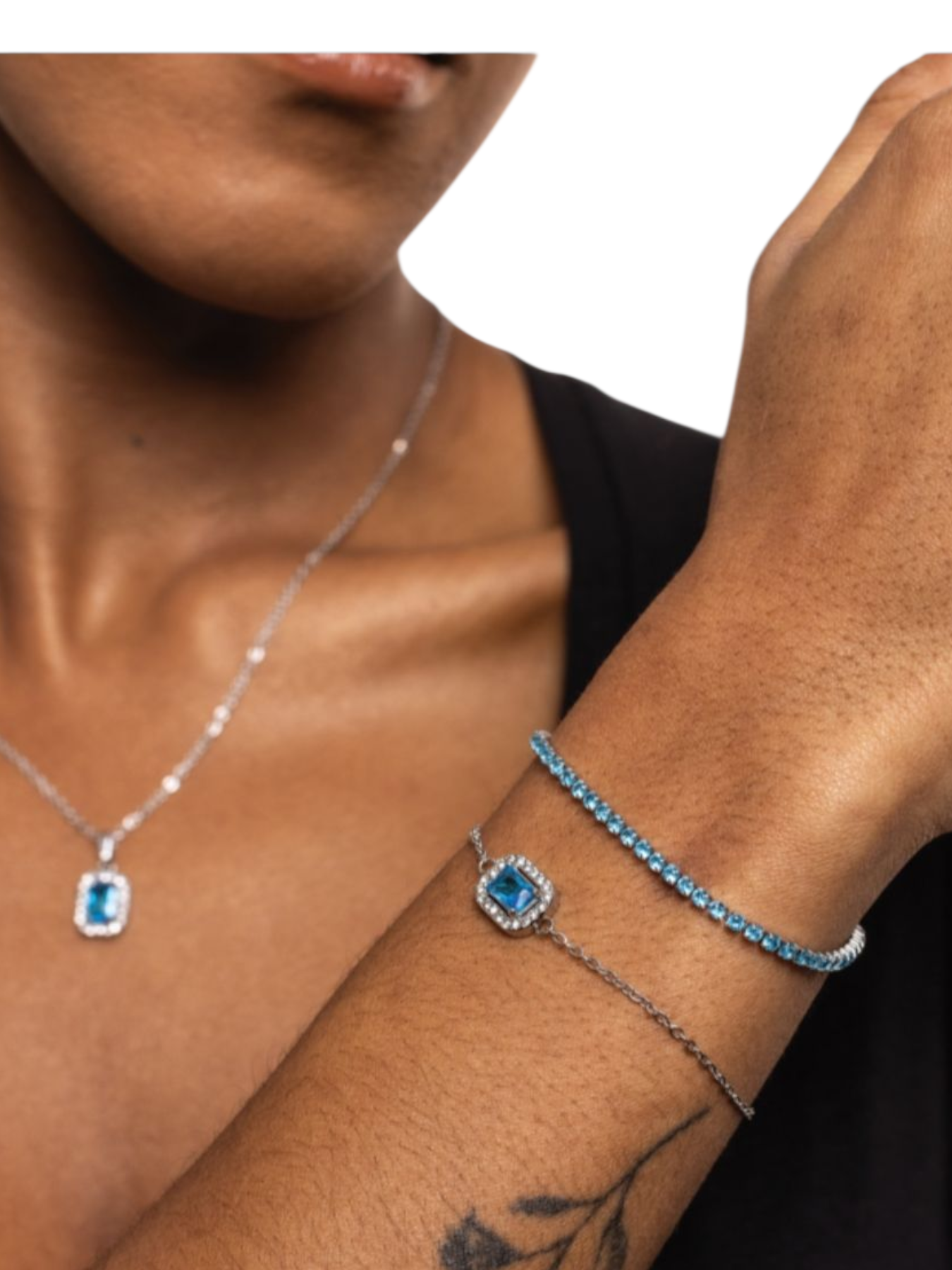 Bracciale Cristallo rettangolare turchese