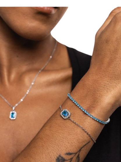 Bracciale Cristallo rettangolare turchese