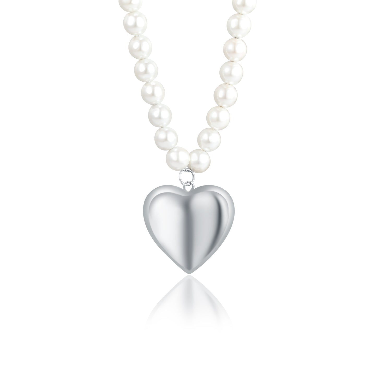 Collana perle con cuore pendente