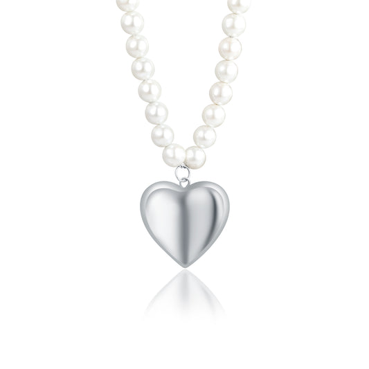 Collana perle con cuore pendente