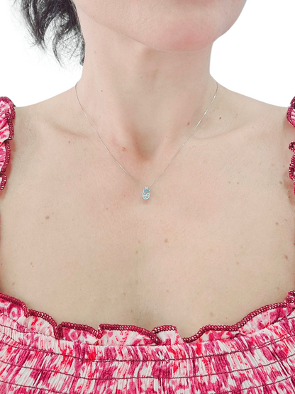 Collana Ellisse con acquamarina