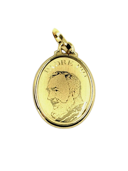 Ciondolo Padre Pio Oro 750/1000