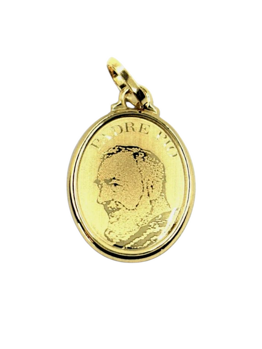 Ciondolo Padre Pio Oro 750/1000