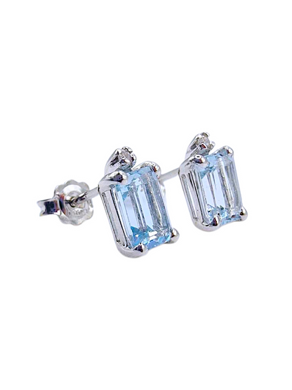 Orecchini Acquamarina e Diamanti 750/1000