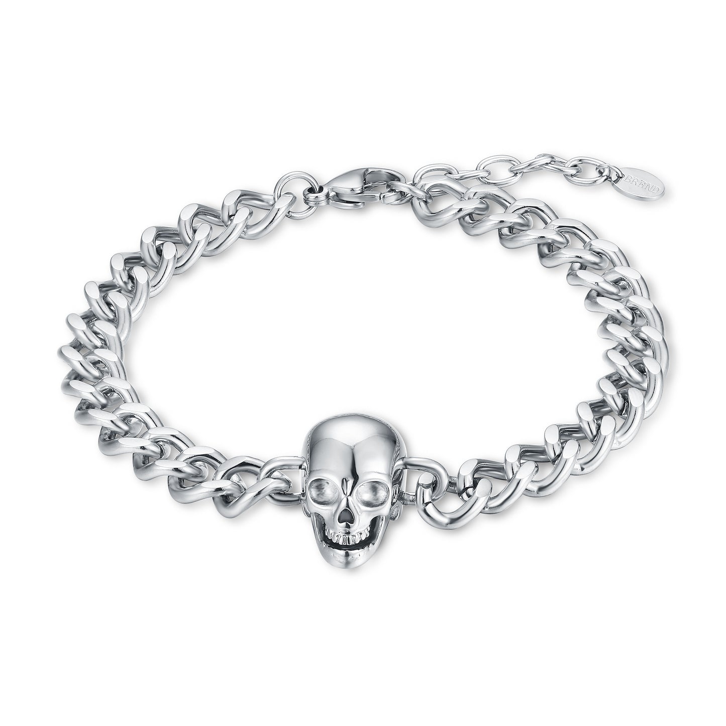Bracciale teschio in acciaio Brand