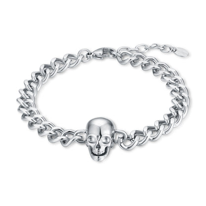 Bracciale teschio in acciaio Brand