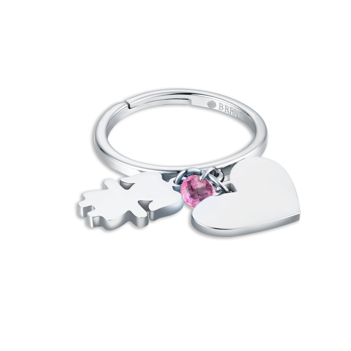 Anello con bimba e cuore pendente