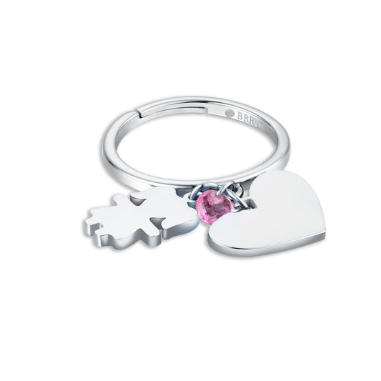 Anello con bimba e cuore pendente