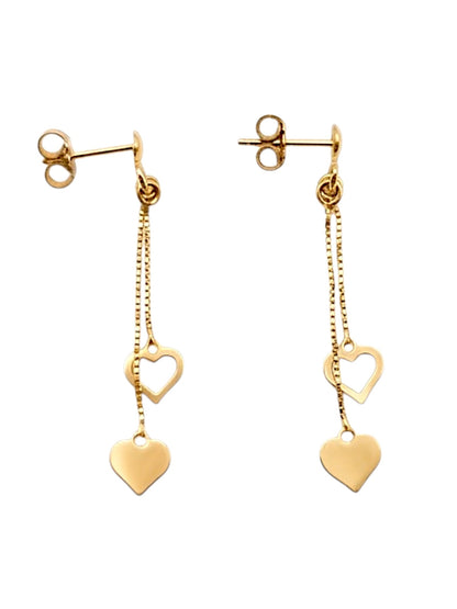 Orecchini Cuori Pendenti Oro 750/1000