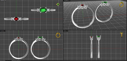 Anello Trilogy Rubino Oro 750/1000