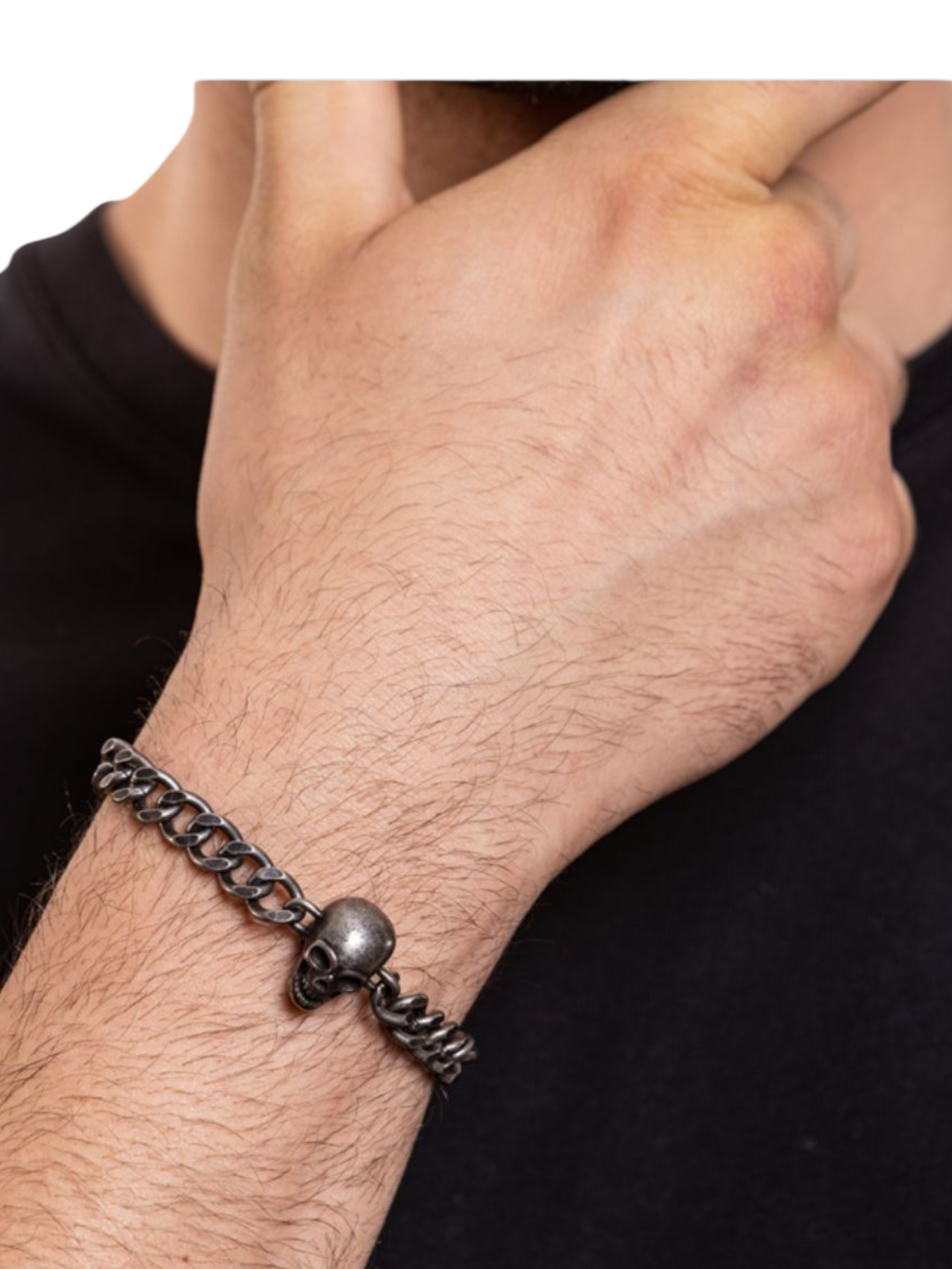 Bracciale teschio in acciaio Brand