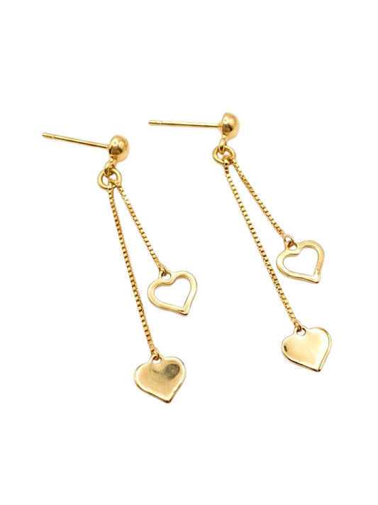 Orecchini Cuori Pendenti Oro 750/1000