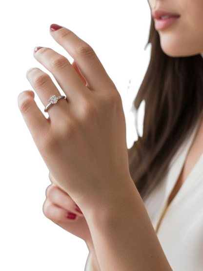 Anello Solitario Diamante 750/1000