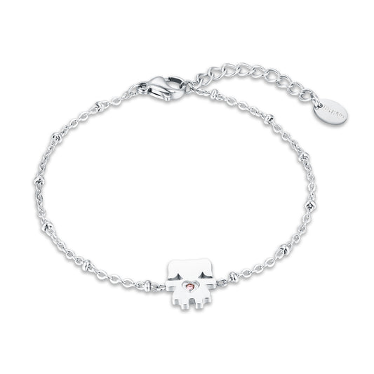 Bracciale catena pallini con bimba