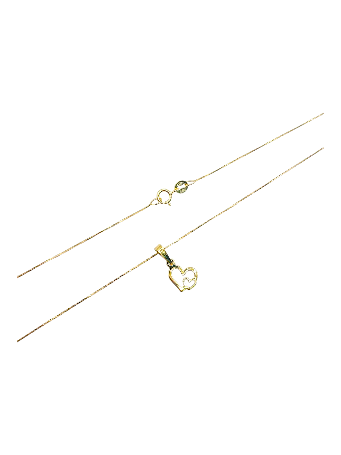 Collana Doppio Cuoricino Oro 375/1000