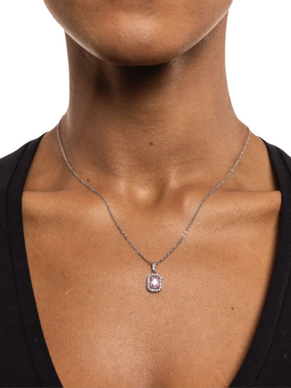Collana Cristallo rettangolare rosa
