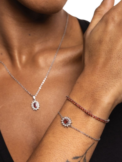 Collana Cristallo Kate rosso