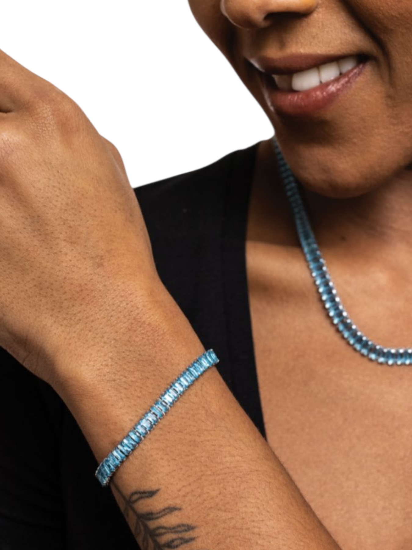 Bracciale Tennis baguette turchese