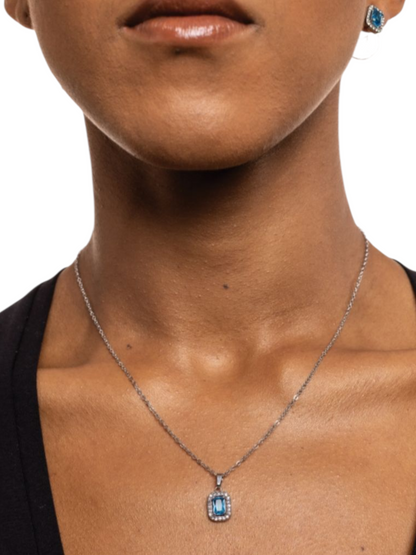 Collana Cristallo rettangolare turchese