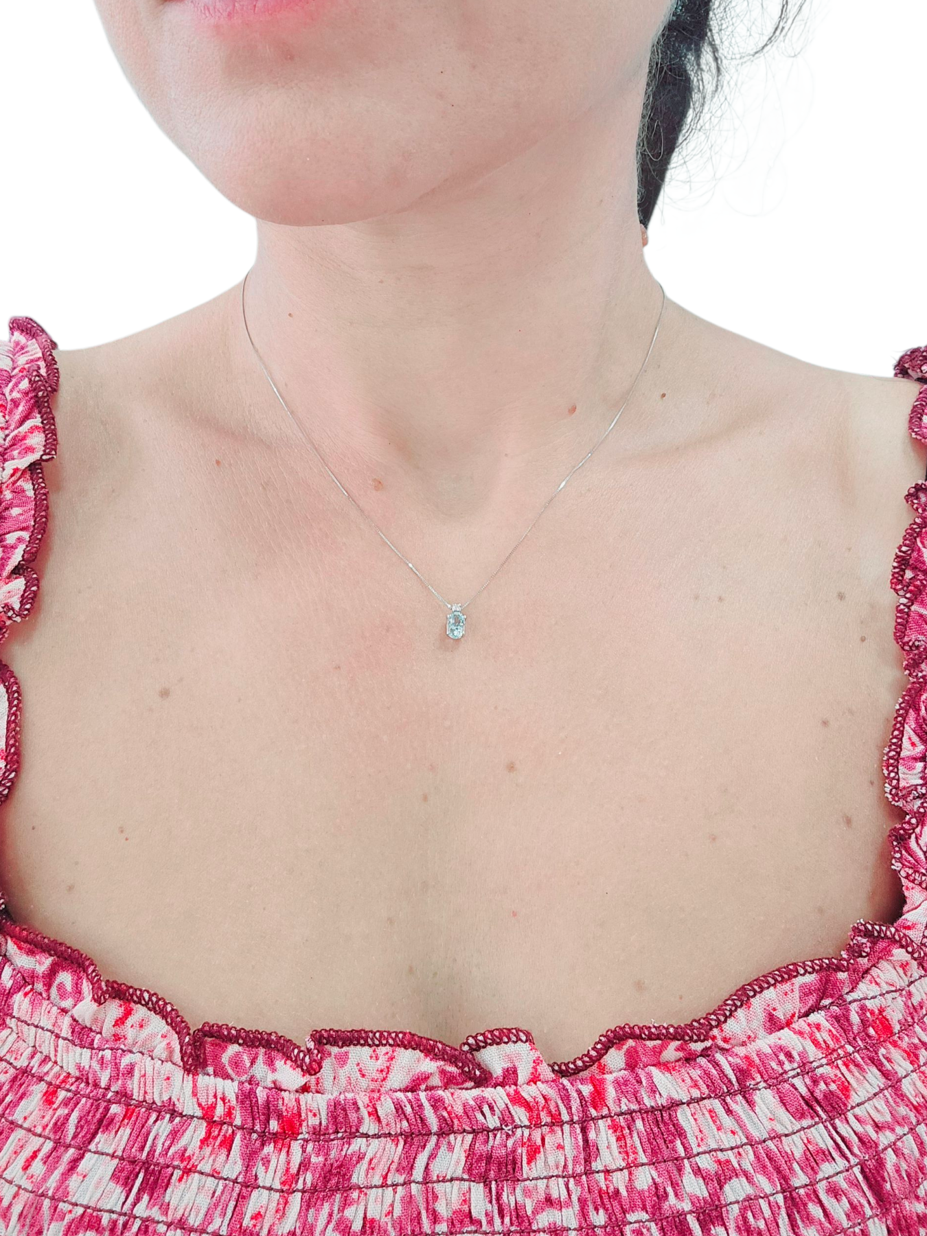 Collana Ellisse con acquamarina