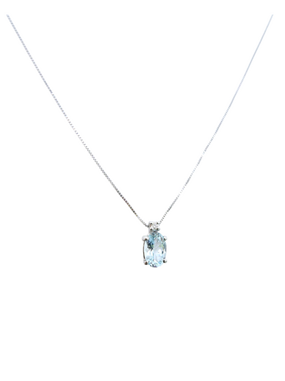Collana Ellisse con acquamarina