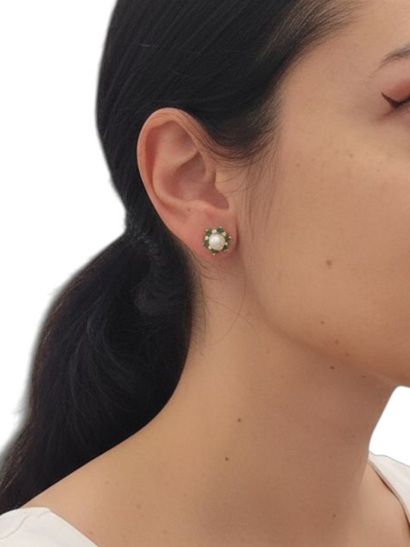 Orecchini Perle e Smeraldi Oro 750/1000