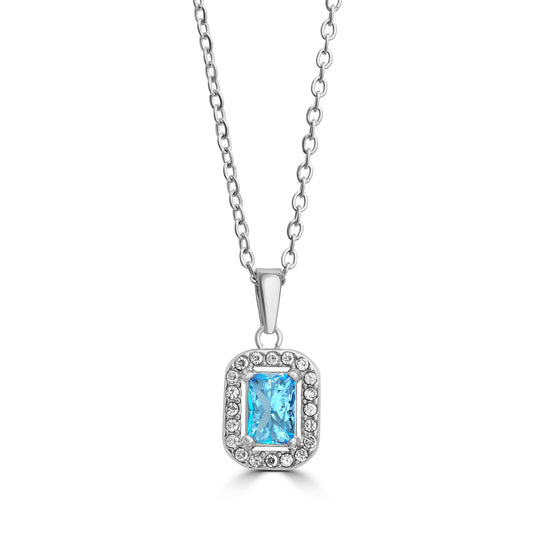 Collana Cristallo rettangolare turchese